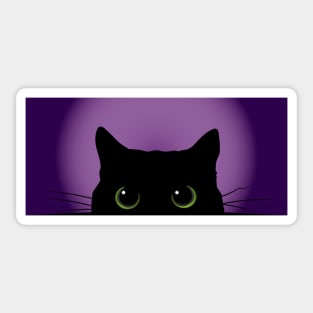 Peek-a-Boo Black Cat (Purple) Sticker